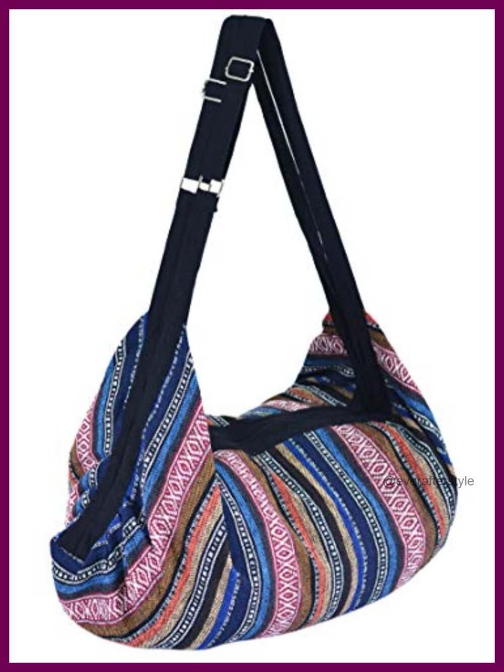 Handmade Cotton Boho Hobo Crossbody Bag Large Travel Purse